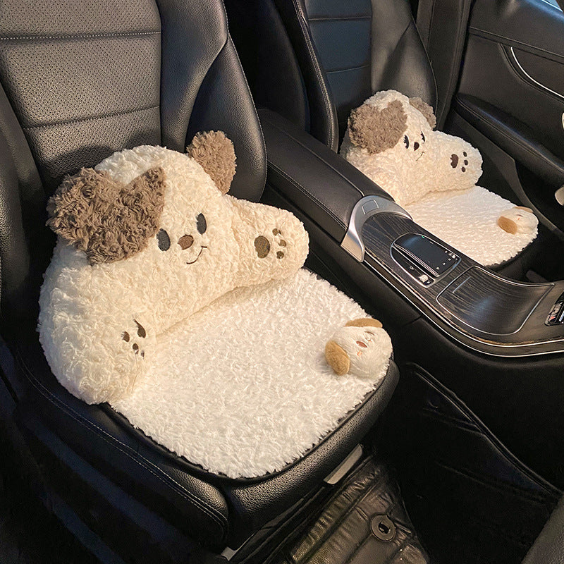 Car headrest, neck pillow, a pair of female driver pillows, cute dogs, car cushions, car seats, lumbar and neck pillows