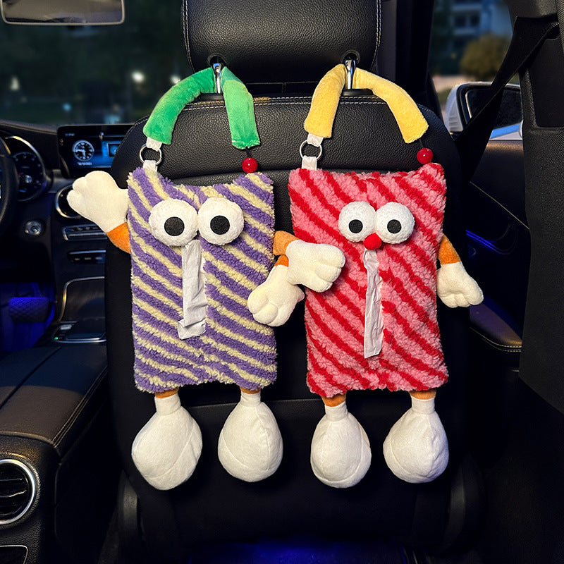 Factory custom car tissue box printed processing, hanging sewn label tissue box, car seat back tissue hanging bag