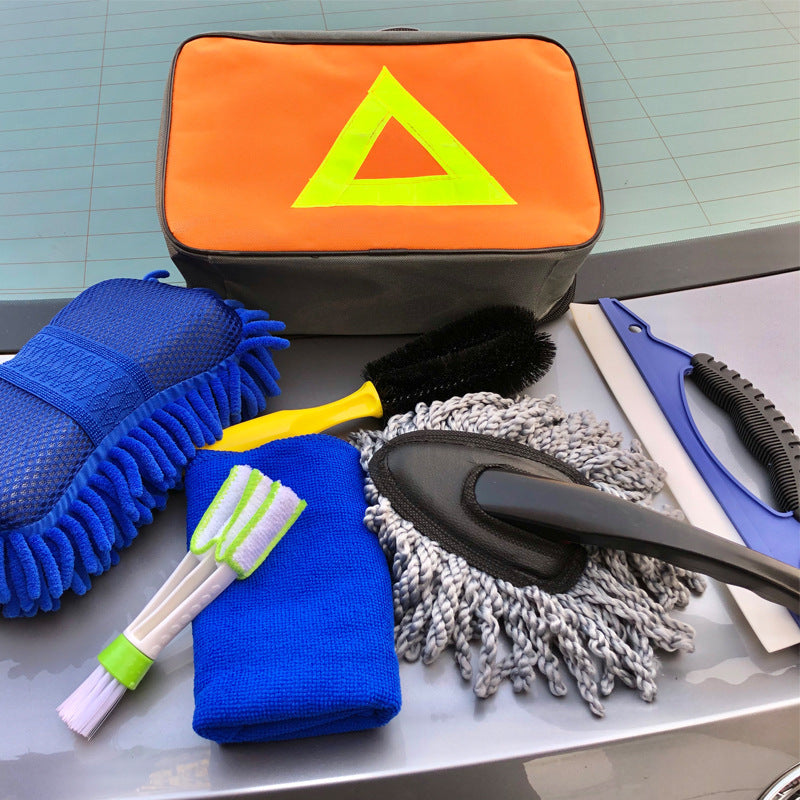 Cross-border car wash tools, complete set, cleaning seven-piece sponge car wash brush, professional beauty maintenance car supplies
