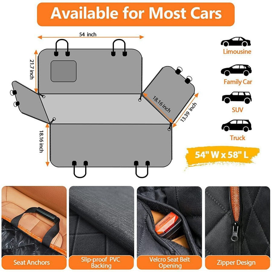 Pet Car Seat Cover Rear Full Coverage Waterproof