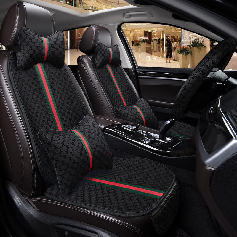 Car seat cushion all-season universal Kuqi three-piece set