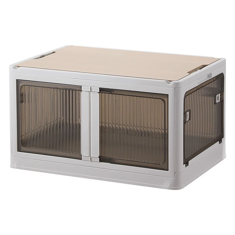 Outdoor camping and picnic folding storage box Car storage wooden cover car trunk multi-functional sorting box