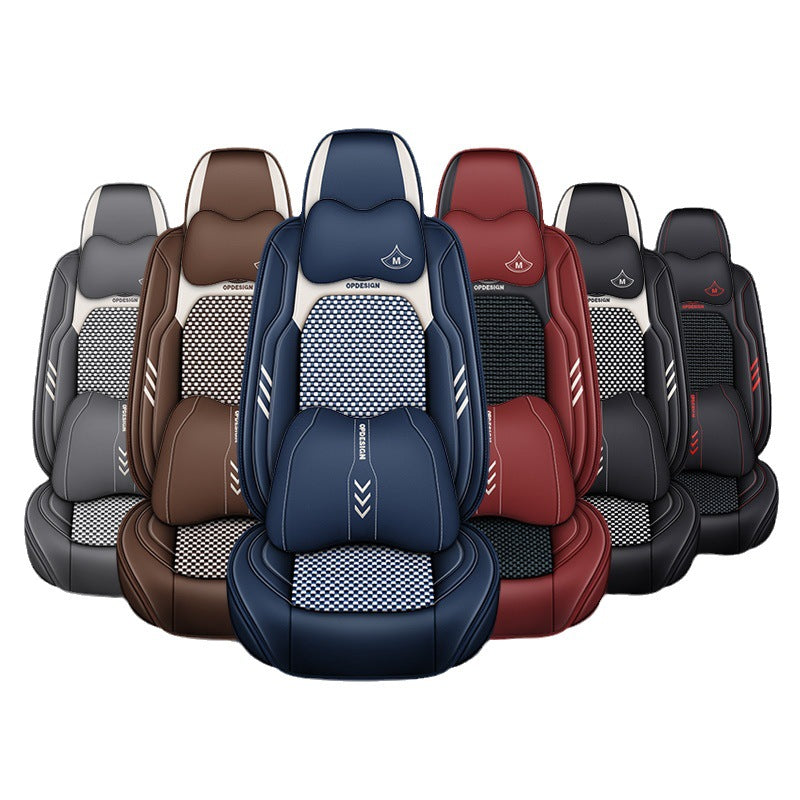 2024 car seat cushions, all-season universal, full coverage five-seater car seat cushions, summer breathable ice silk seat covers wholesale