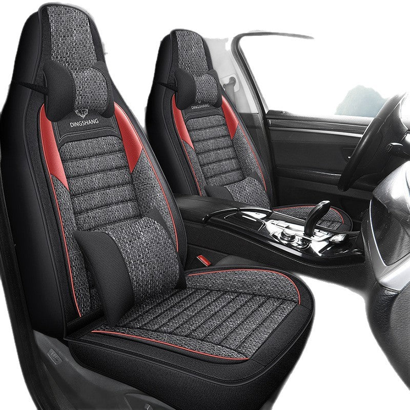 25 years new linen split head car seat cushion four seasons universal seat cover original piece drop shipping cross-border wholesale