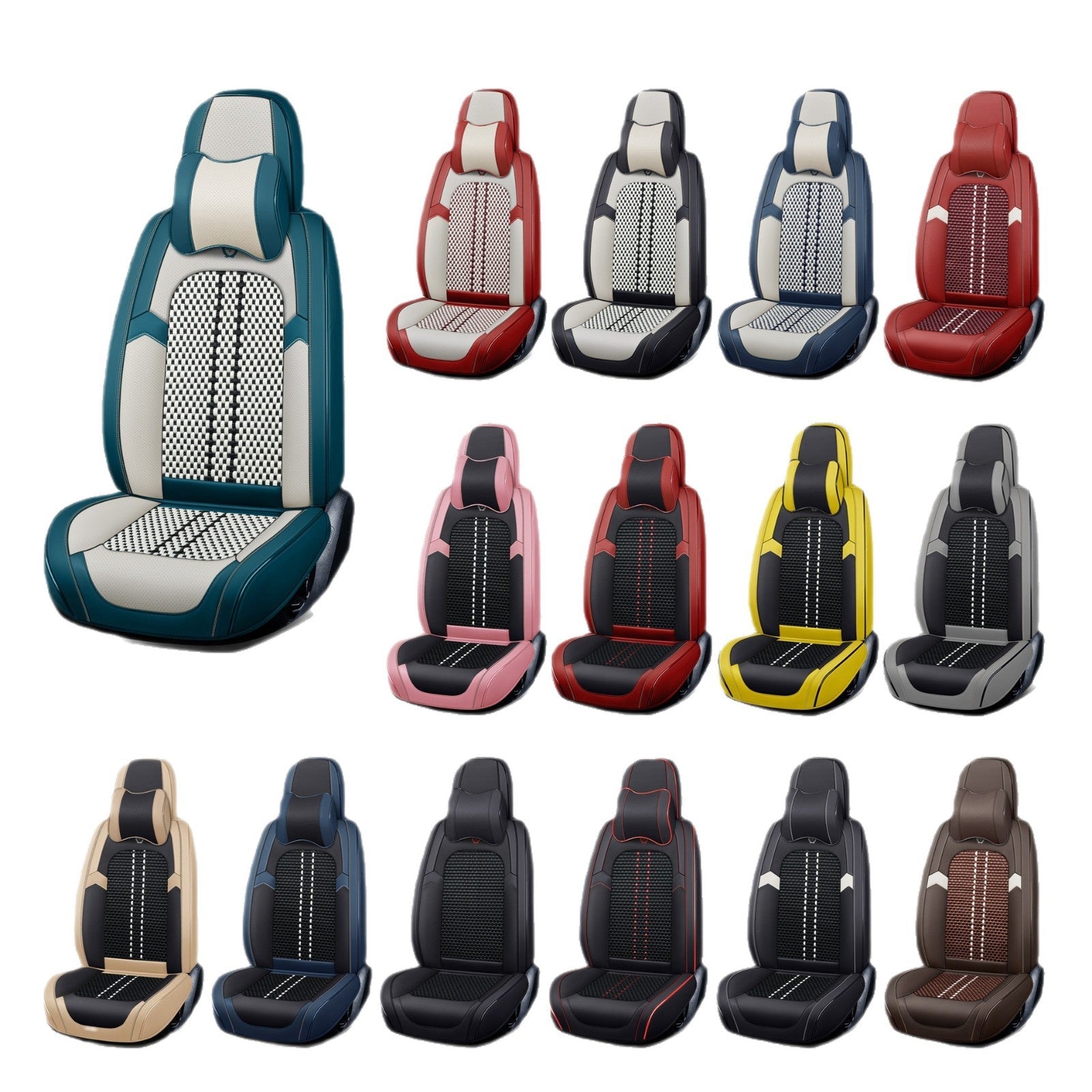 New fully surroundable car seat set, Napa leather car seat cushion, five-seat leather ice silk car seat cushion, universal split type