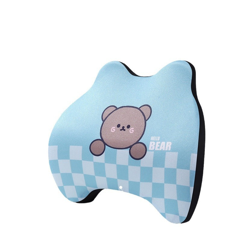 Yiju car cartoon headrest, neck pillow, memory foam, car cushion, car seat, neck and neck pillow, bear headrest