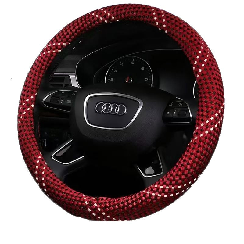 All-season universal wear-resistant car steering wheel covers, woven sweat-absorbing car handlebar covers, direct supply from wholesale manufacturers