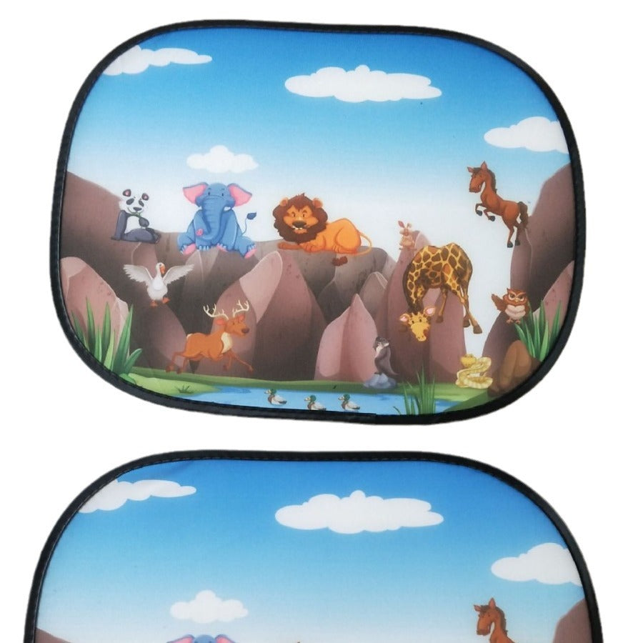 Car interior sun shield, side window heat insulation, sun protection static static sticker, sun shield, cartoon window film with logo printing