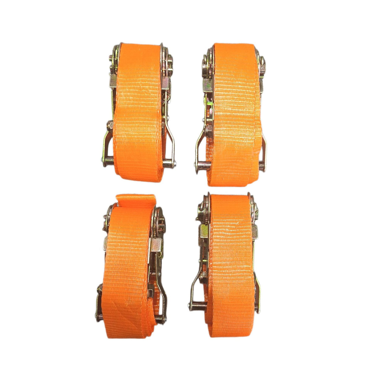Cargo Ratchet Straps with Double Hooks, Orange