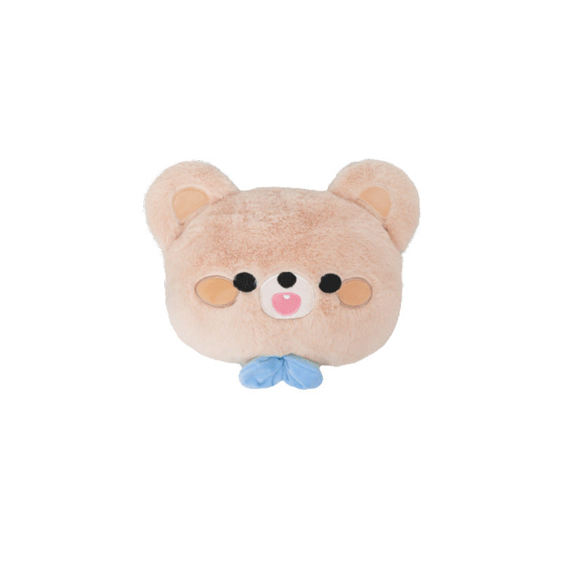 Car headrest, plush bow little bear pillow, comfortable neck pillow cushion, cute cartoon car interior lumbar support