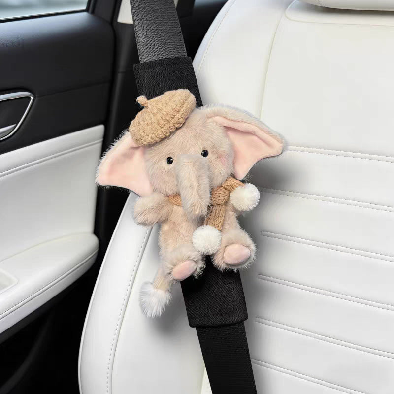 Cute little elephant car seat belt shoulder pad, premium creative decoration, all-season universal couple for women