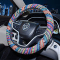 Steering wheel cover New national style old coarse cloth linen car steering wheel cover Personality trend car handle cover