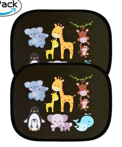 Car interior sun shield, side window heat insulation, sun protection static static sticker, sun shield, cartoon window film with logo printing
