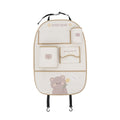 Car seat back storage bag cute cartoon car trash can creative multifunctional car interior anti-kick mat