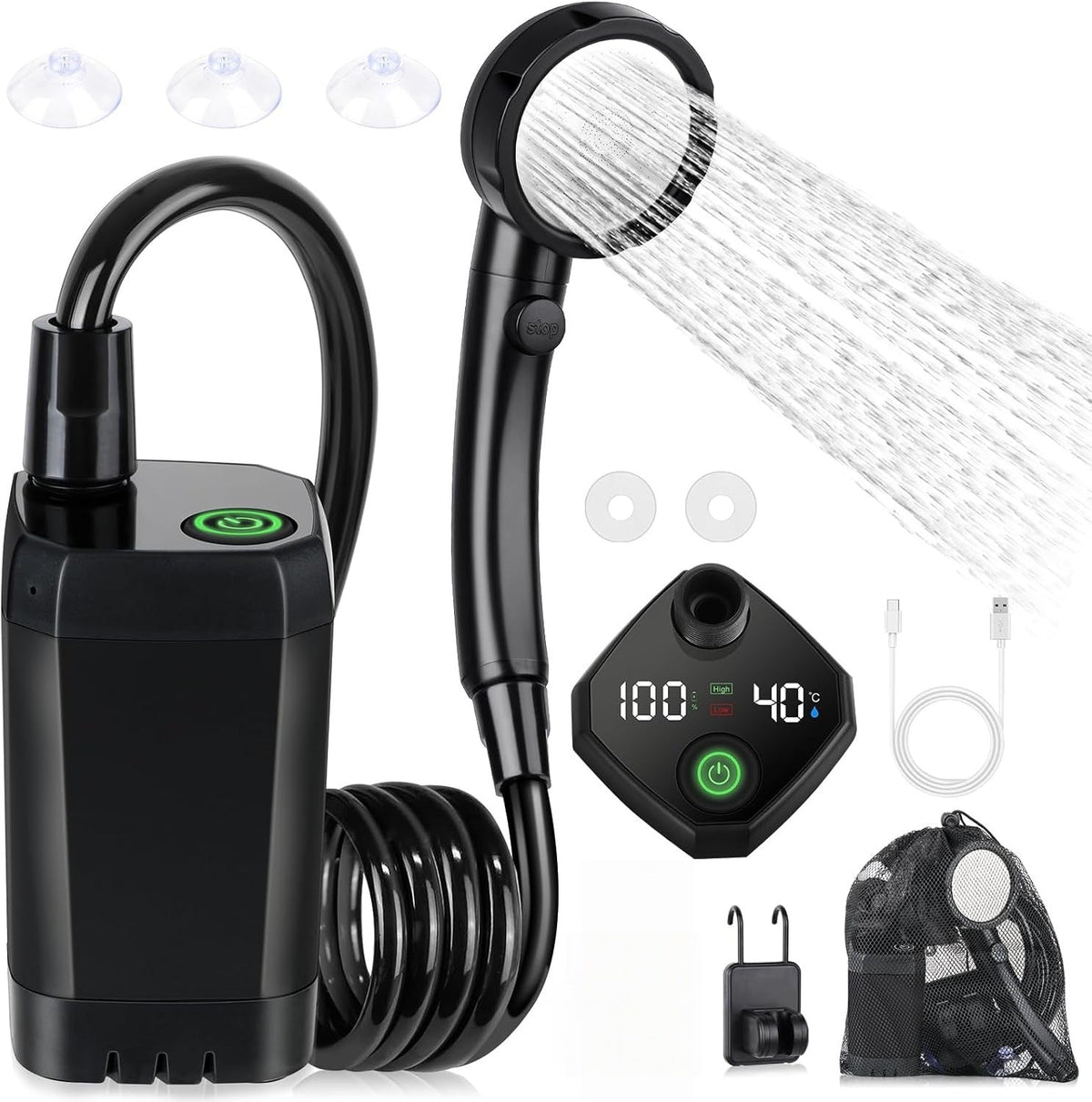 Portable Electric Shower Pump with Battery