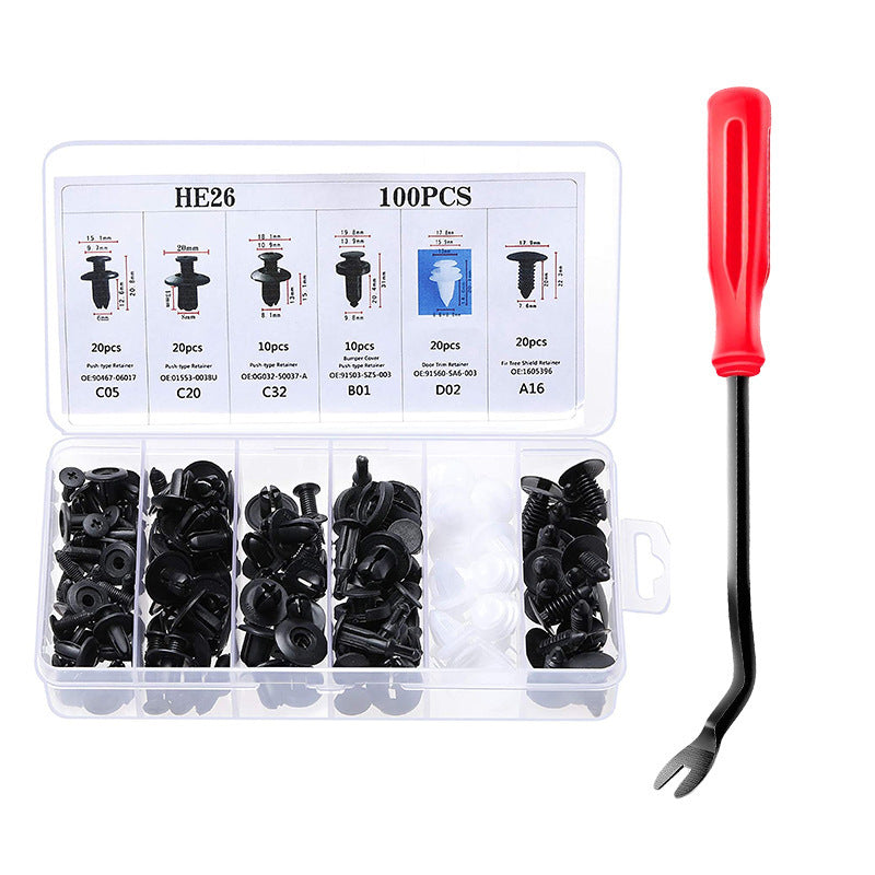 100PCS Box Car Snap Box 100PCS Combo Set Nylon Clip Bumper Universal Buckle