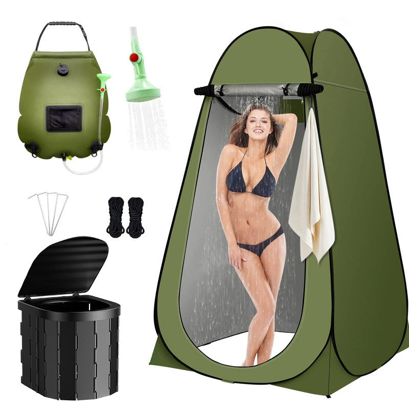 2025 Cross-border Hot Outdoor Shower Tent, Shower Bag, Toilet Combo, Changing Tent, Solar Drying Water Bag