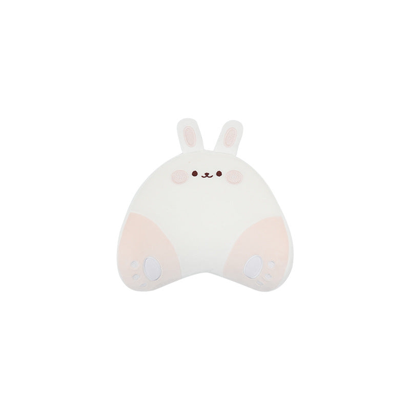 Cartoon memory foam car headrest, all-season plush car, soft seat lumbar pad, creative car lumbar support