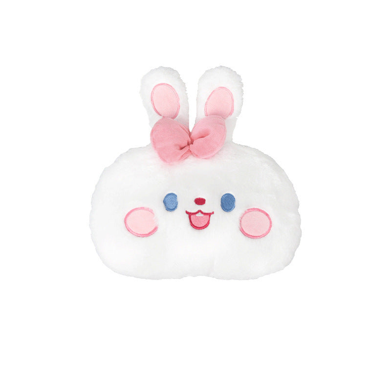 Car headrest, plush bow little bear pillow, comfortable neck pillow cushion, cute cartoon car interior lumbar support