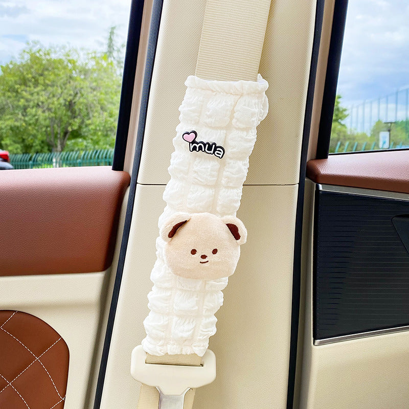 Car seat belt shoulder pads, creative cute children's anti-strain safety belt, and a pair of decorative protective covers