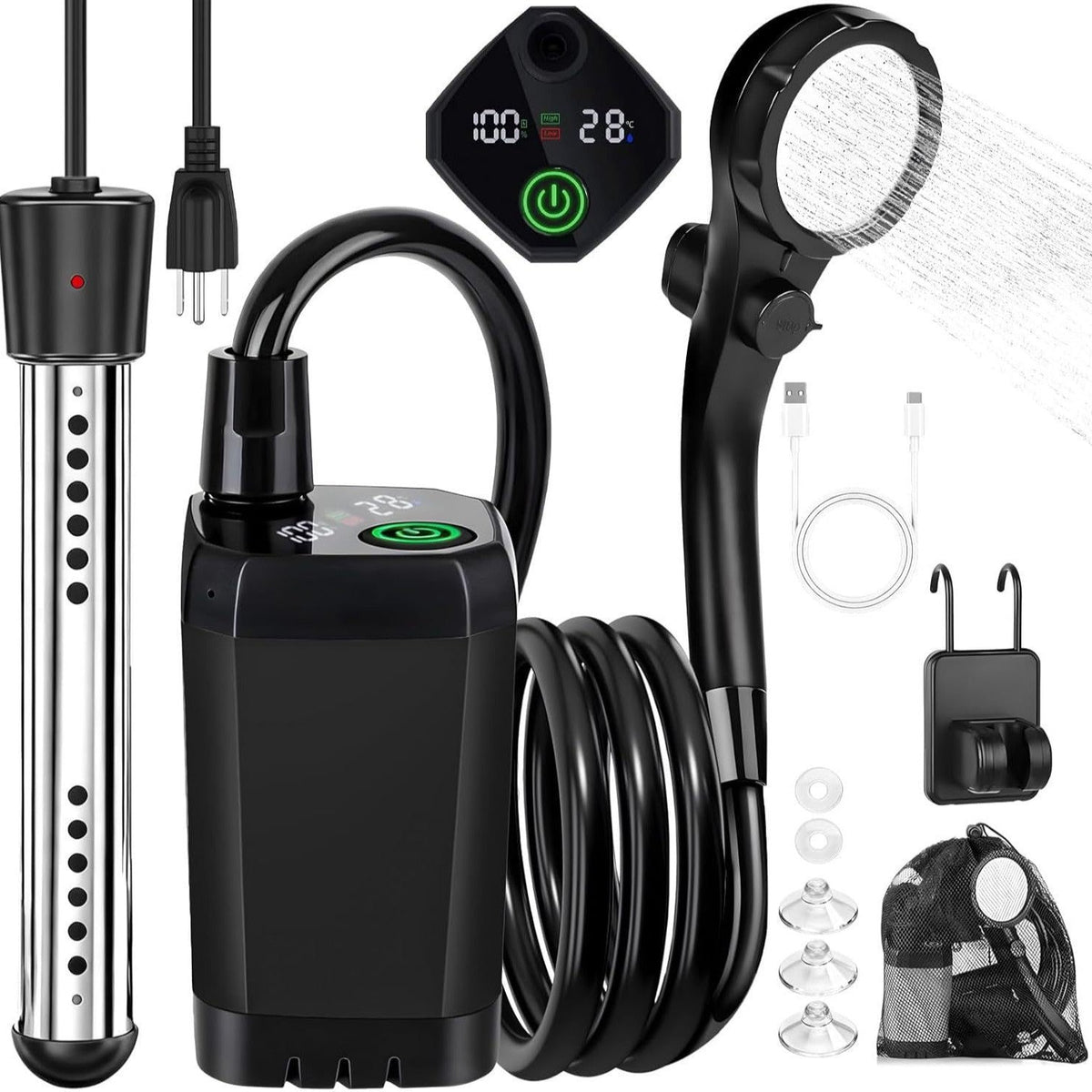 Portable Electric Shower Pump with Battery