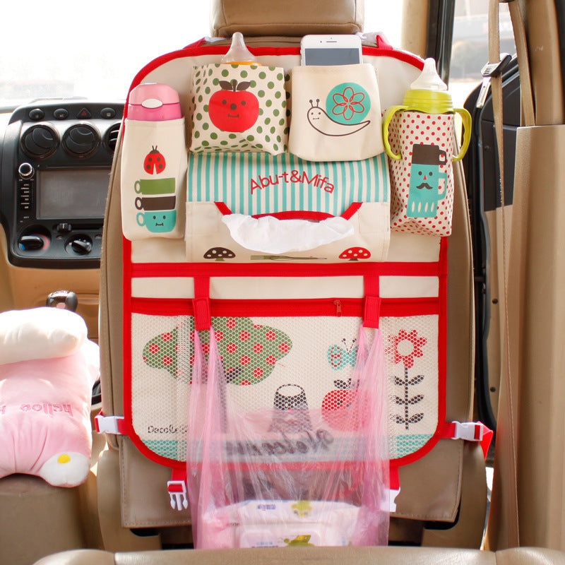 New car seat back bag, Japanese cartoon cute multifunctional storage bag, baby supplies, car storage hanging bag