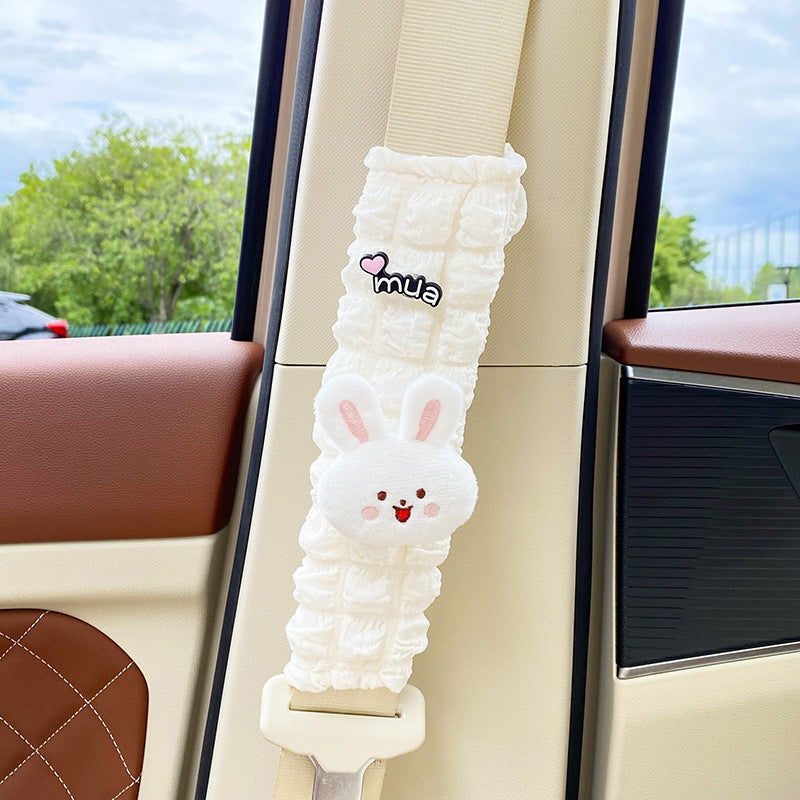 Car seat belt shoulder pads, creative cute children's anti-strain safety belt, and a pair of decorative protective covers